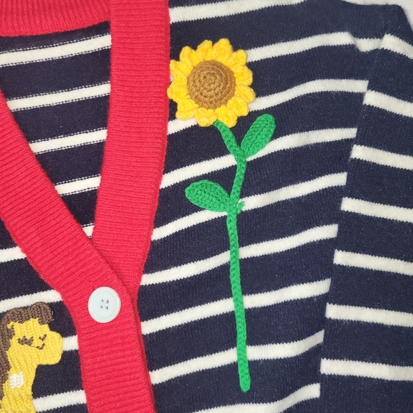 Teacher's Cardigan with Giraffe and Sunflower Women's Size Medium - Picture 10 of 11